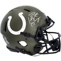 Autographed Indianapolis Manning 2022 Authentic Service Helmet Speed Salute to Colts Peyton Riddell