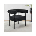 Chair Boucle Black Palma Metal Arm
