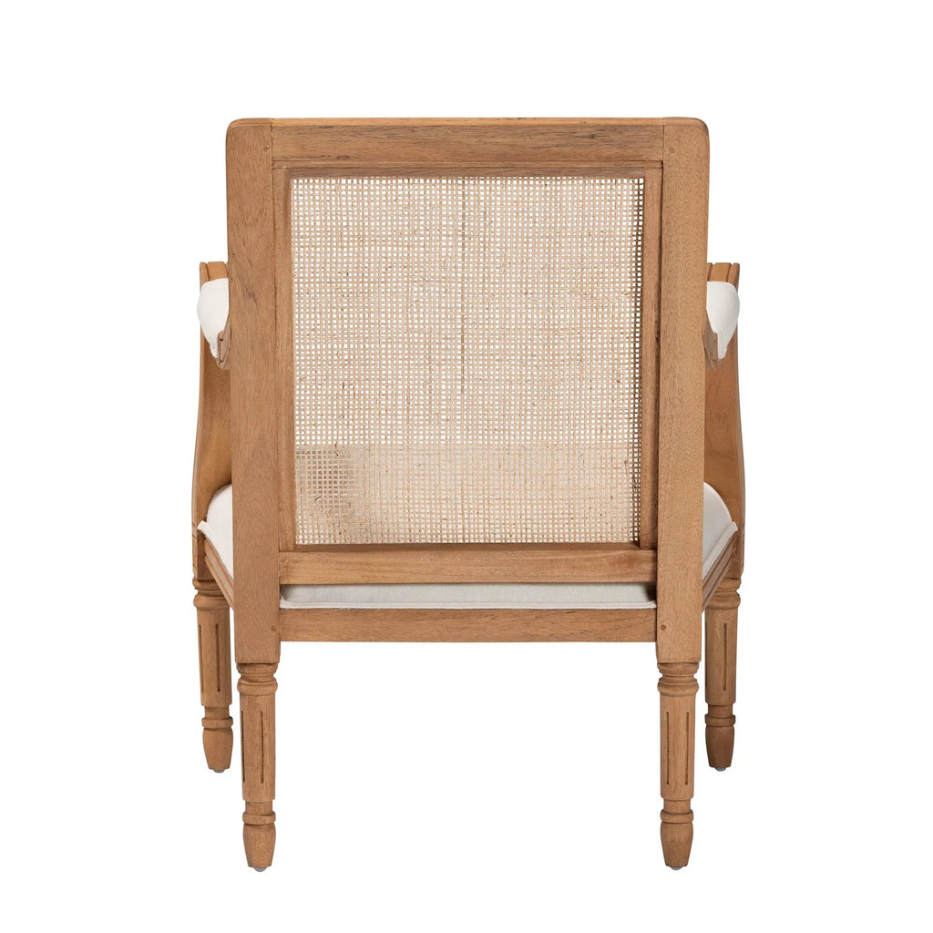 Traditional Wood and Honey Finished Accent Fabric Beige Garridan Baxton Chair French Oak Studio