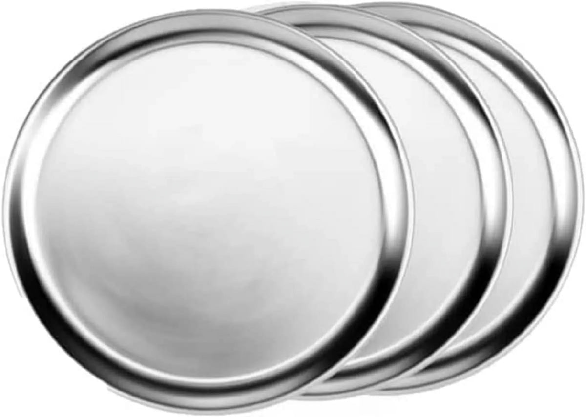 16” & Tray Tray Pan Set Pizza Round Round Aluminum Pizza Tray Kitchen Wide Rim- Baking Home of Tray Pizza TrueCraftware- Pan Pizzeria 3 for Baking Restaurants Bakeware