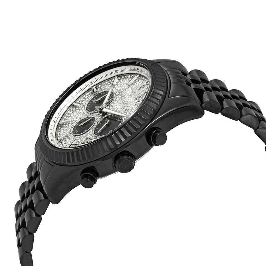 Men's MK8605 Chronograph Paved Watch Lexington Quartz Dial Kors Michael Crystal