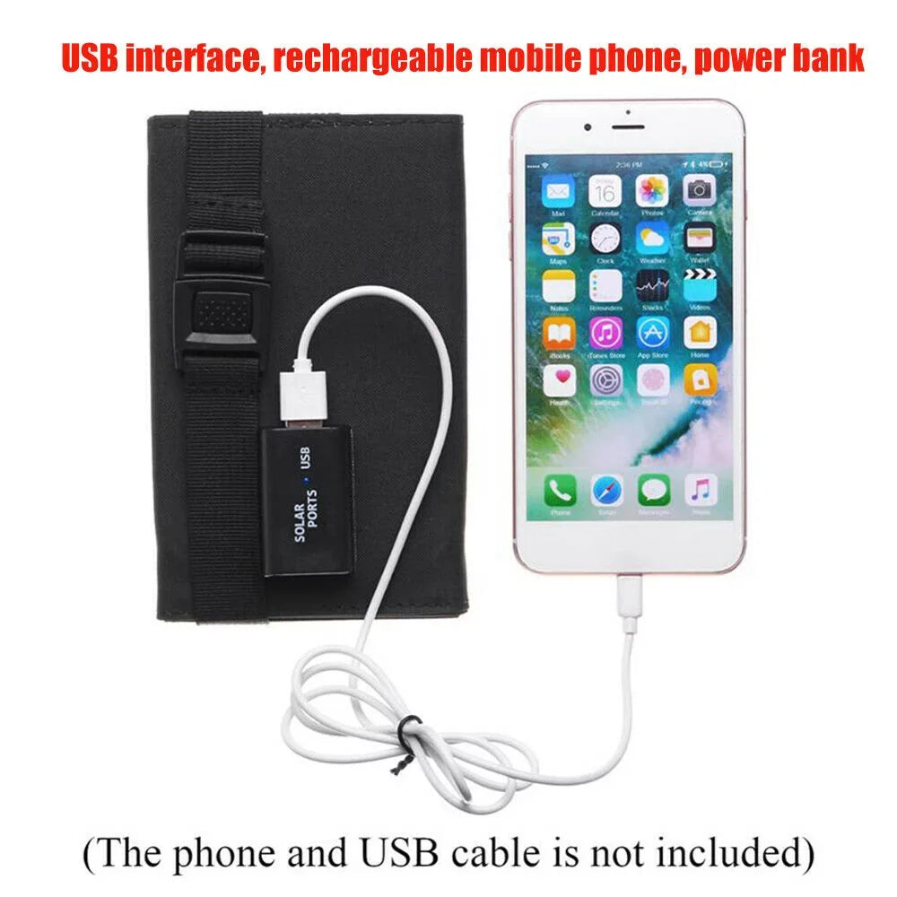 Waterproof Camping Solar Fishing Bank Solar Phone 80W Panel Hiking Power Phone Portable for Outdoors Charger Charger Emergency Solar