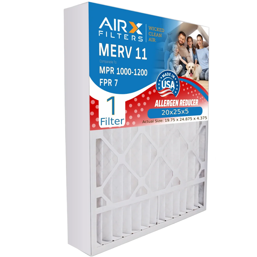 Filter to 20x25x5 Air 1000, USA 1200 CLEAN with WICKED Filter Comparable AIRX FC100A1037 Single 1 MPR AIR. FPR by Made & Compatible Filter MPR 7 20x25x5 Furnace Honeywell Premium 11 FILTERS MERV