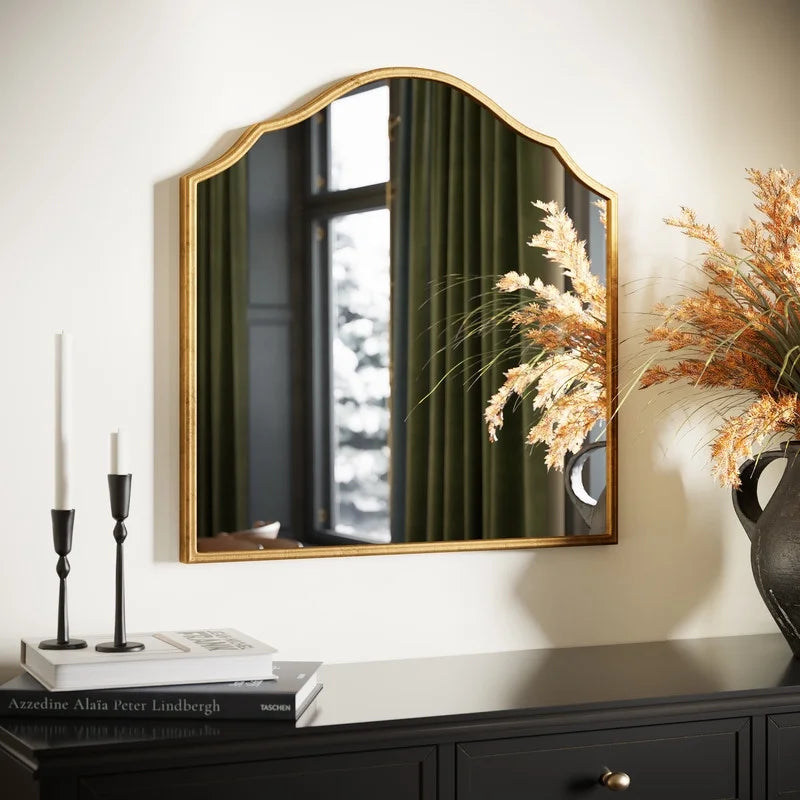 Gold Wide Metal Mirror Lizette Wall Arch Farmhouse