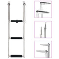 Non-Slip Folding Mounting Telescopic Boat Ladder Swimming Stainless Platform Ladder 3 Dcenta Pool, for and Steel Boarding