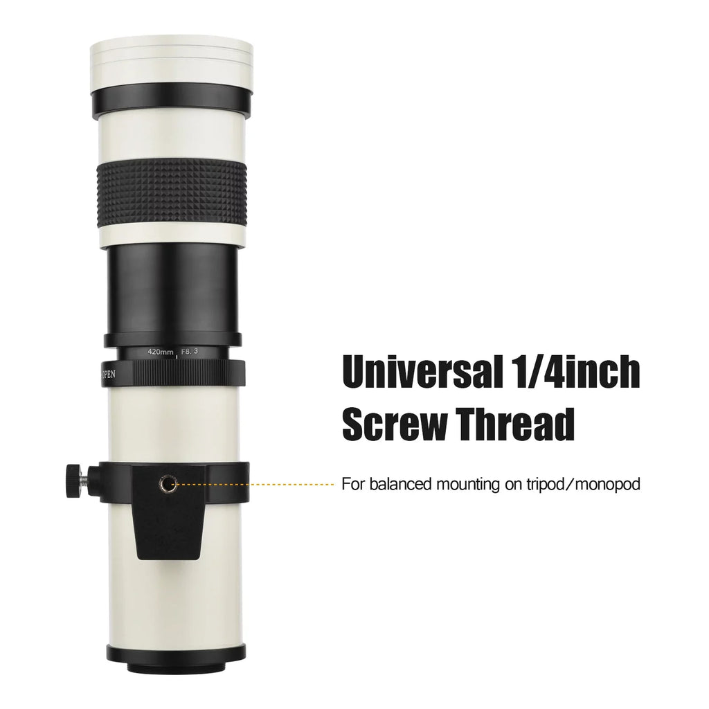 Thread Lens Cameras Super Fujifilm Replacement Universal Zoom 14 for MF T 420-800mm Mount F8.3-16 Olympus Telephoto Nikon with Pristin