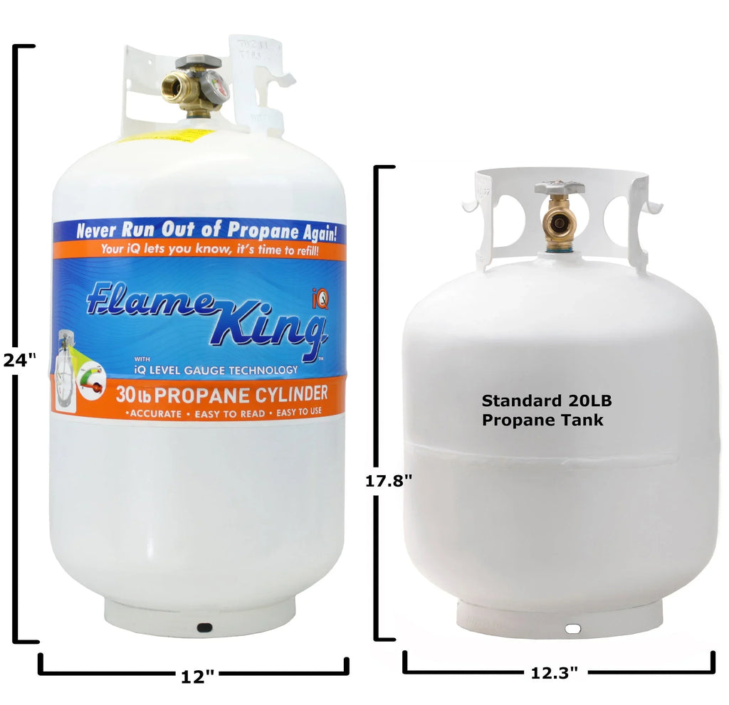 and Flame Grills YSN330 Tank Fishing, for & and Valve Camping, Gauge Steel exterior Propane OPD King White with BBQs, Cylinder 30LB Activities,