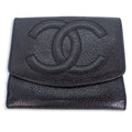 wallet skin Pre-Owned black trifold (Good) caviar