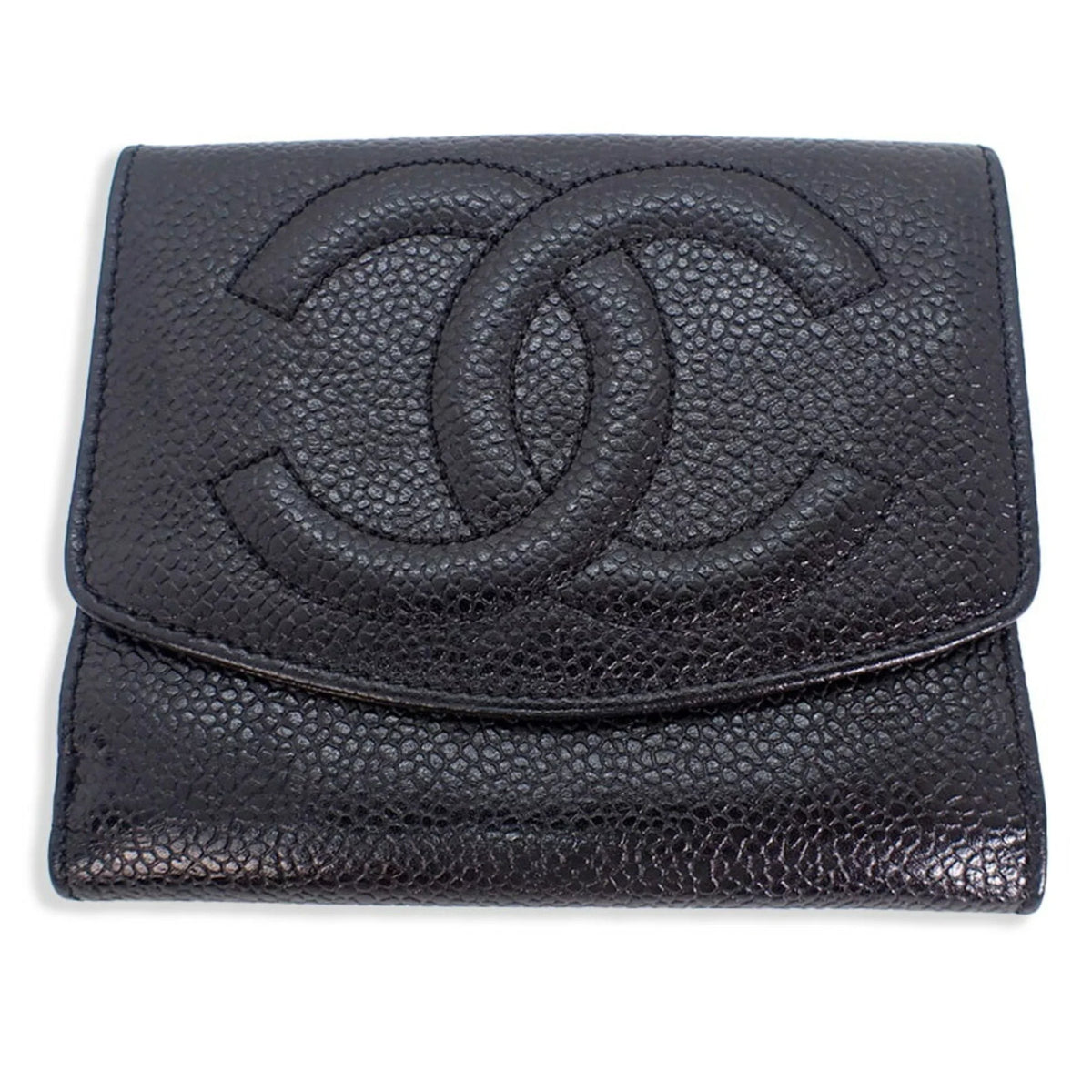 wallet skin Pre-Owned black trifold (Good) caviar