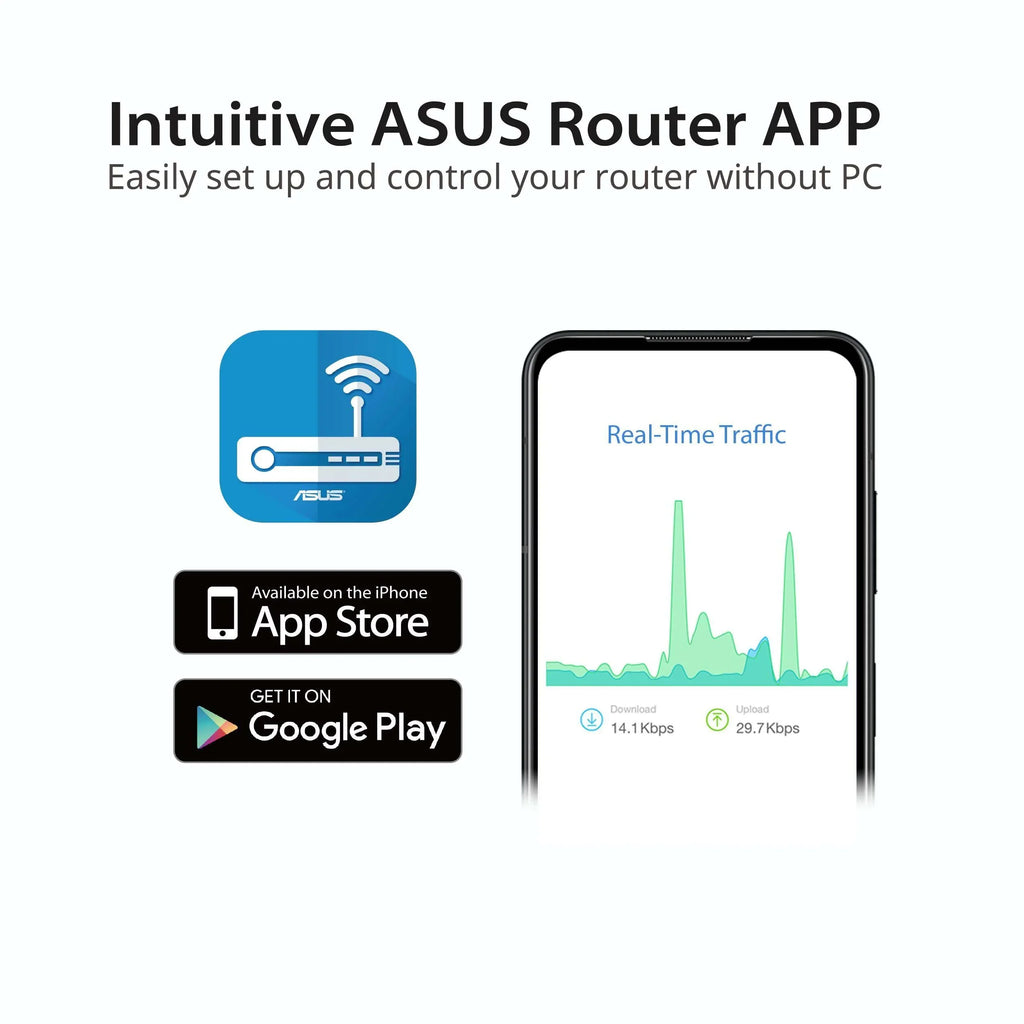 & Streaming, Internet - Gaming Internet Compatible, AiMesh Security, Router, Control, Dual Lifetime (RT-AX57) Wireless Router ASUS MU-MIMO, Included Parental OFDMA WiFi Band 6 Gigabit