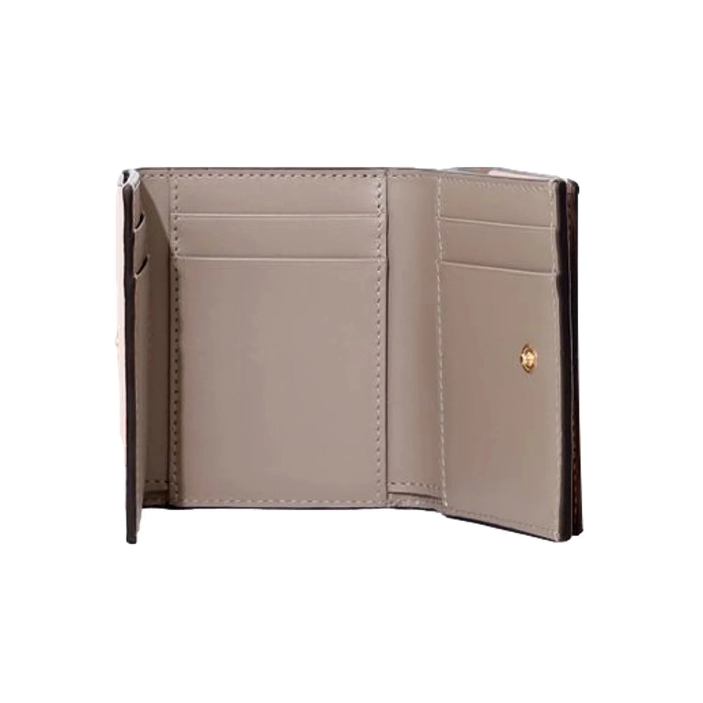 Gray Fendi Calf O'Lock Tortora Pink Leather Wallet Micro Trifold Rose