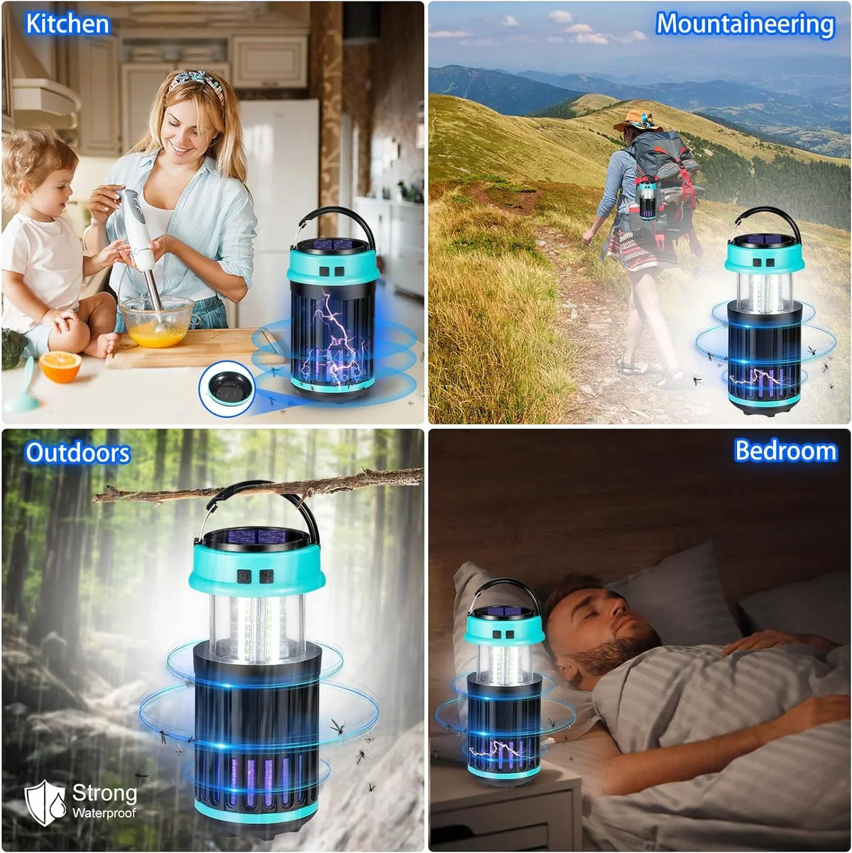 Fly exterior Bug Zapper Camping Zapper Waterproof, Home, Bug Zapper Mosquito Emergency exterior in with for Light G·PEH Rechargeable 1 3 Indoor Bug Trap Backyard, Solar Home, for Zapper,