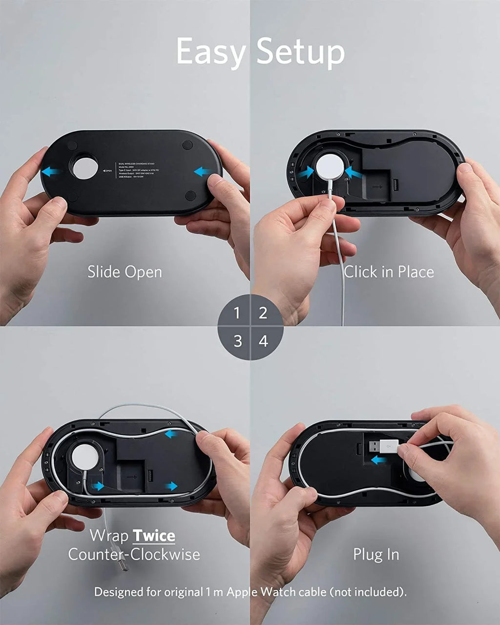 Anker 2020, Wireless with SE Pro iPhone 11 Stand Station (Watch Watch Sense Charging Charging Watch Charging PowerWave for Not SE/6/5/4/3/2/1, QC Included) Charger, 11, Cable Holder 2-in-1 with