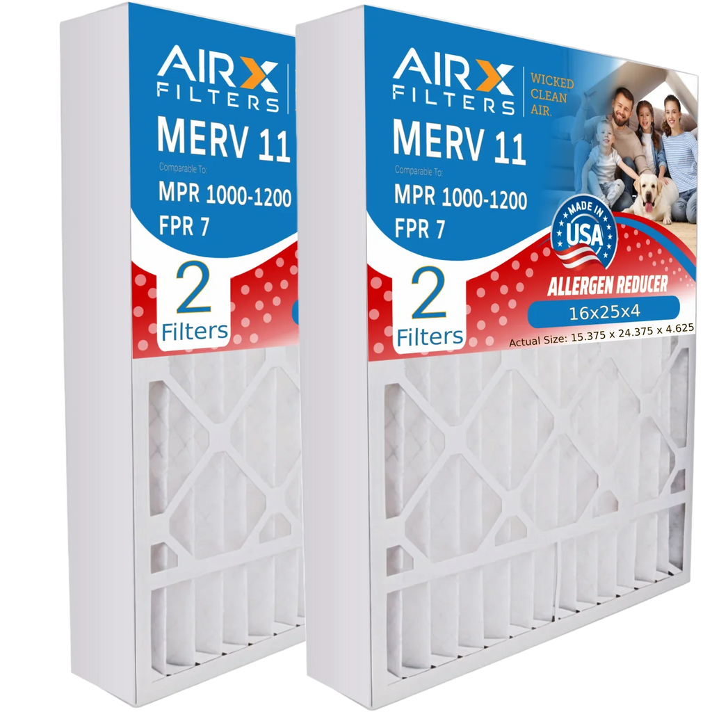 MPR 16x25x4 Air by CLEAN 11 & Filter Pack MPR FILTERS 16x25x4 Comparable 7 1000, to FPR TT-FM-1625 Furnace AIRX TopTech Compatible 2 Filter MERV Made AIR. WICKED 1200 USA with Premium