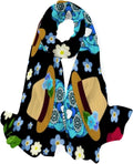 Neck Shawl Ethnic Scarf Wrap for Skull Scarves Long And Hyjoy Women Lightweight Girls Silk Feather