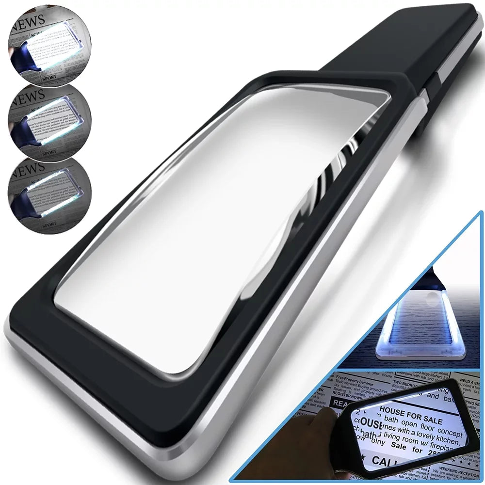 Magnifying Fully & Magnifier Vision Low 4X Dimmable Fonts, Large Reading Best Small for LEDs]-Evenly Area-The Macular Seniors, Lit Viewing Anti-Glare Degeneration [10 with Lighted Glass