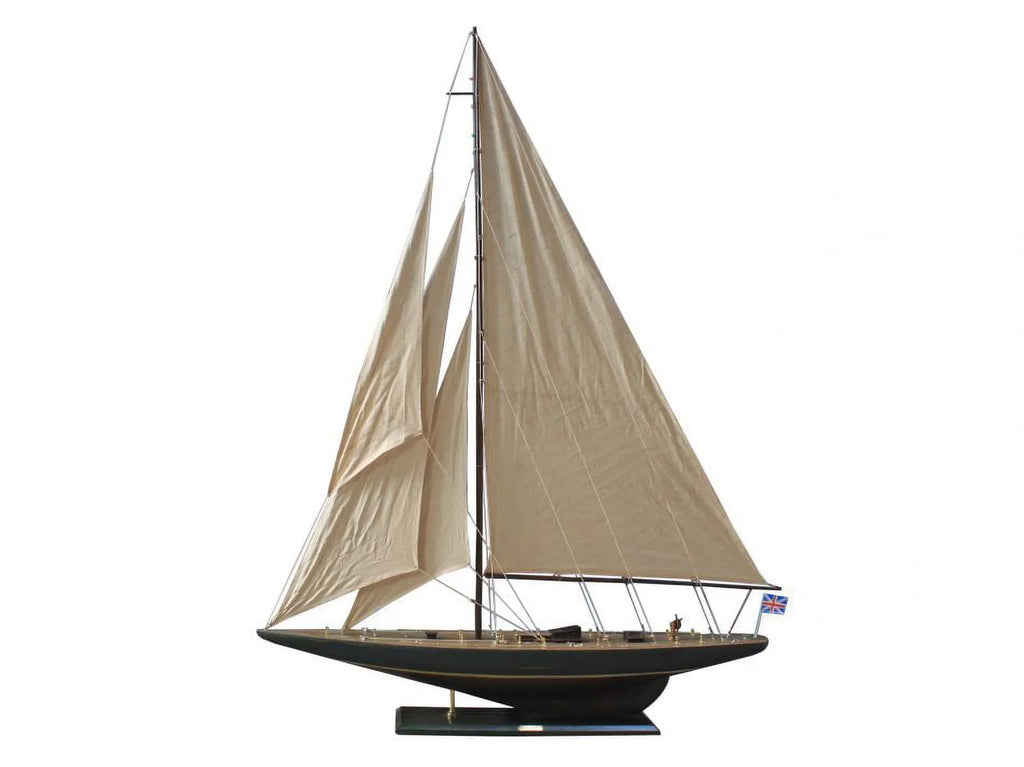 Endeavour Handcrafted in. Model R Decoration- 60 -ENDEAVOUR60 Rustic Decor Wooden Sailboat