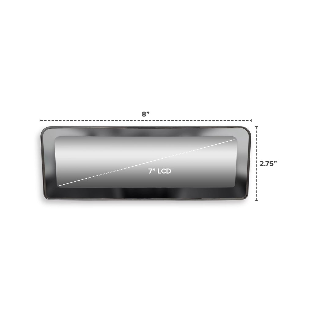 7" Video with LCD Universal Tailgaters Rear Inputs Master Display, & Visibility Enhanced View Mirror Frameless 4