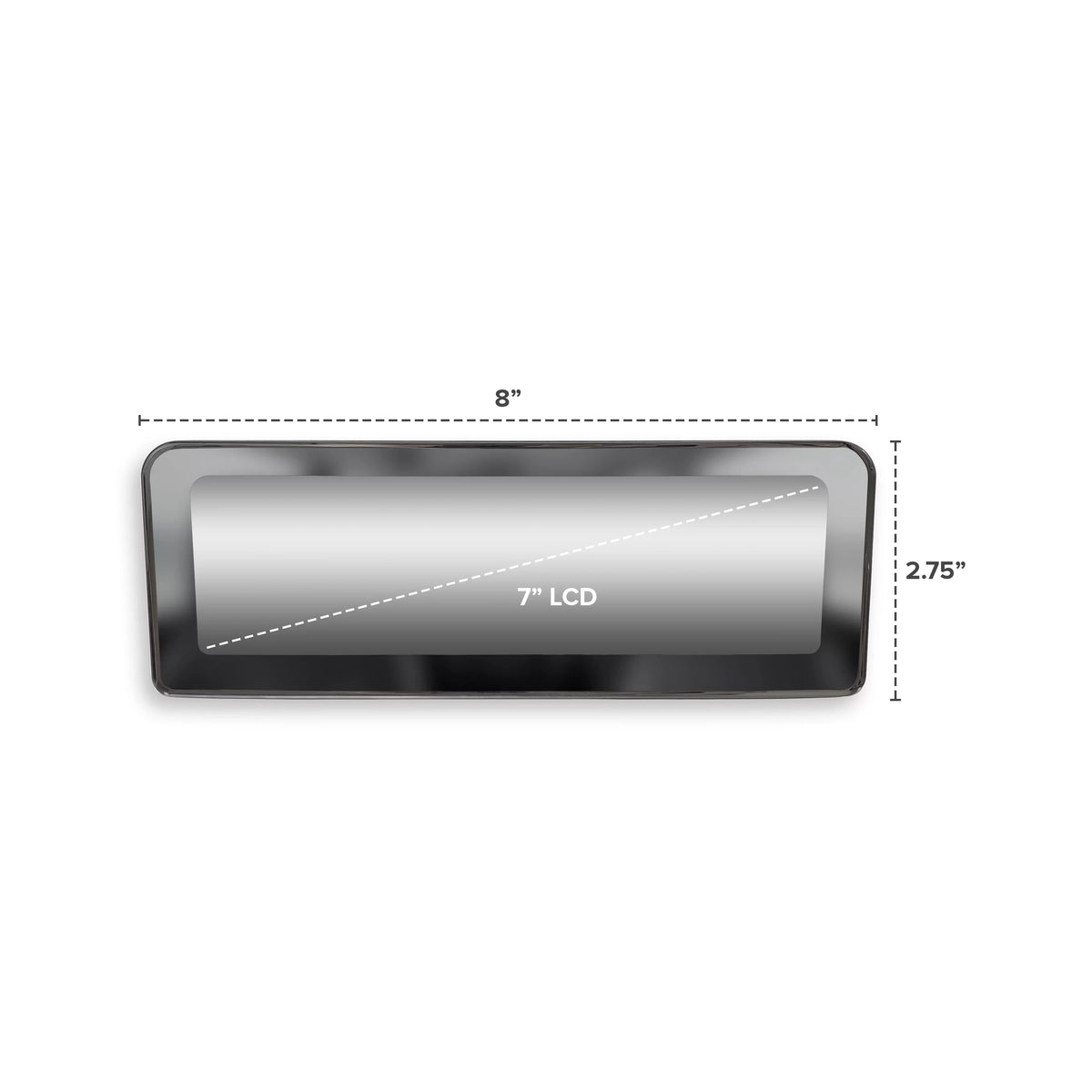 7" Video with LCD Universal Tailgaters Rear Inputs Master Display, & Visibility Enhanced View Mirror Frameless 4