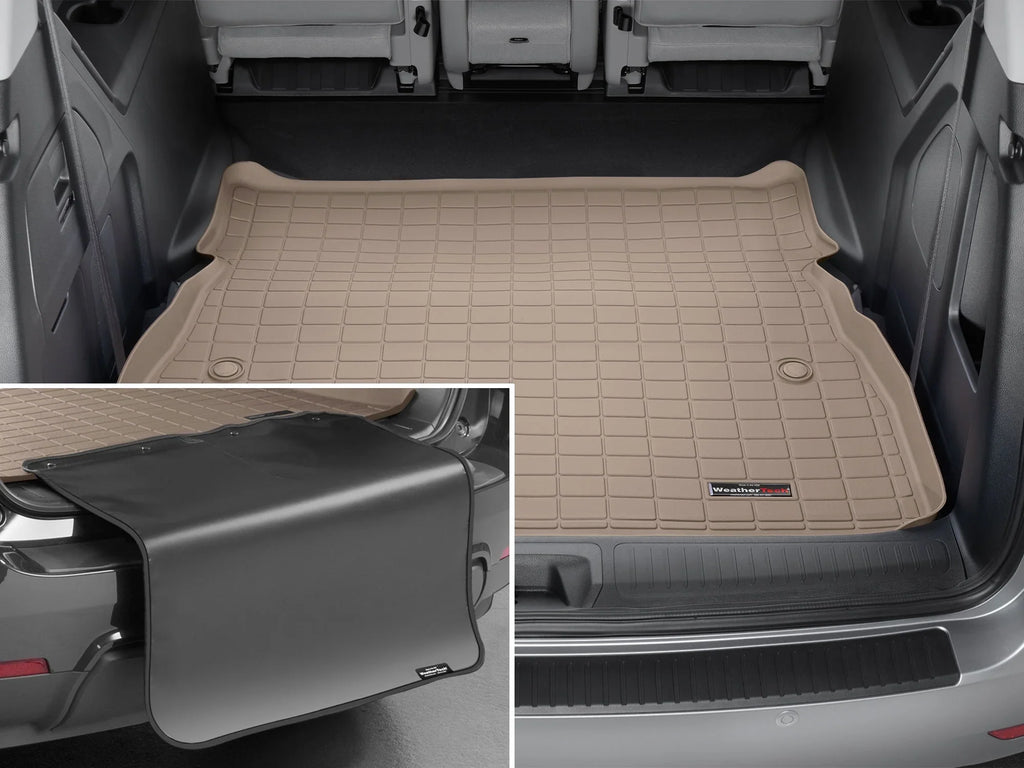 With Bumper - Liner Row WeatherTech with with compatible Behind 2nd 2018-2024 Odyssey Cargo Protector Seating Tan Honda Trunk Protector, Bumper