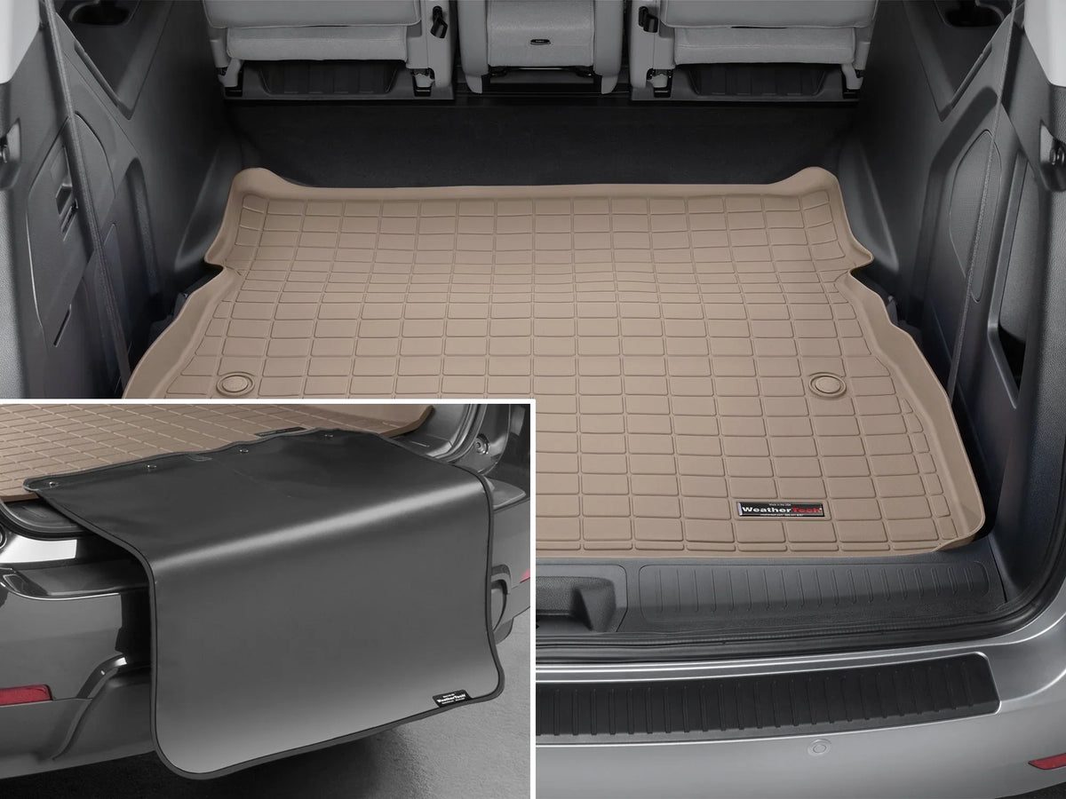 With Bumper - Liner Row WeatherTech with with compatible Behind 2nd 2018-2024 Odyssey Cargo Protector Seating Tan Honda Trunk Protector, Bumper