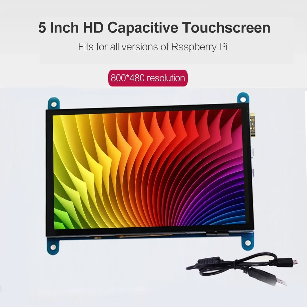 with Small Portable USB moobody Pi Interface Resolution Display Compatible 800*480 with Inch Tool 5 Touchscreen Capacitive Raspberry