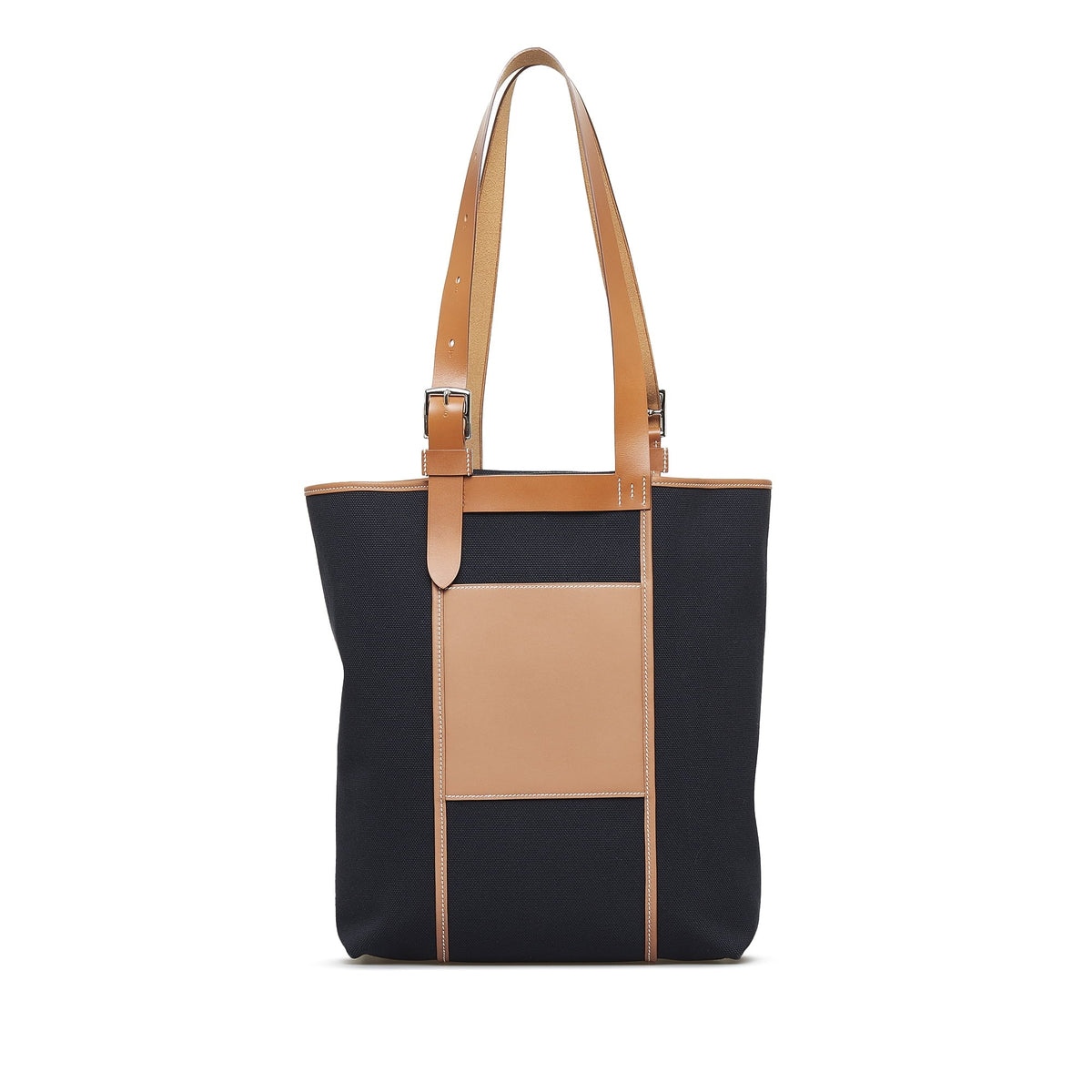 Canvas Bag Pocket 27 Fabric Hermès Toile Authenticated Goeland Tote Pre-Owned Unisex Etriviere Black (Good)