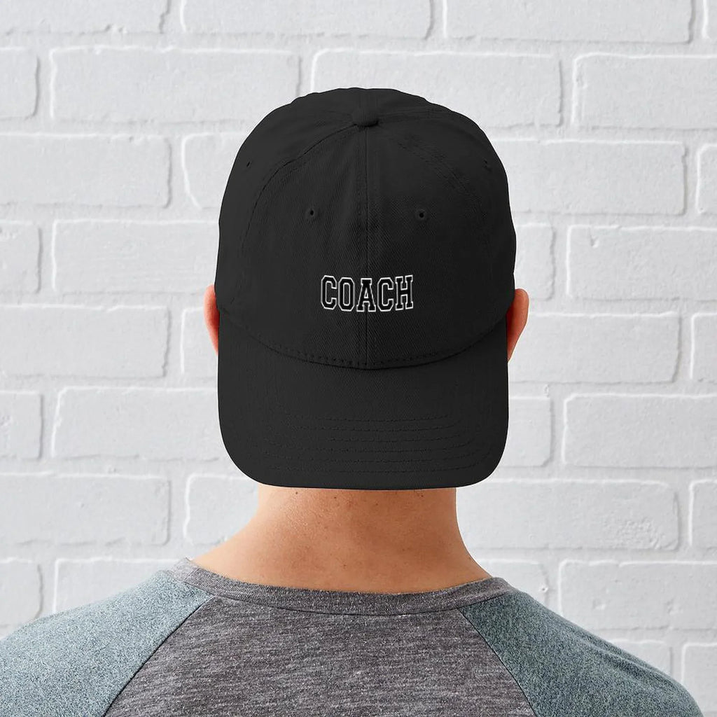 Black Hat Coach Cotton Black Baseball - Cap Adjustable - CafePress Printed Canvas