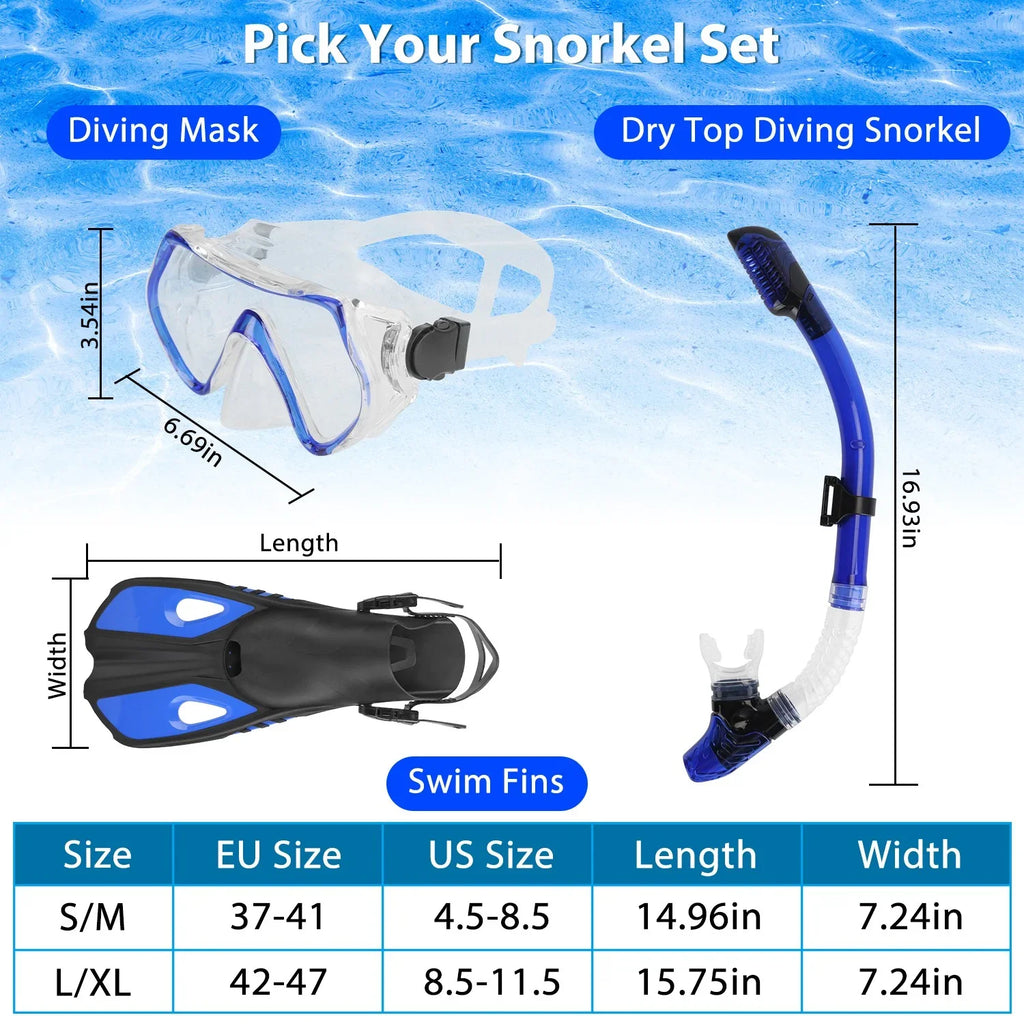 Set, Kit,Green[L_XL] Included, Snorkel Fins, Diving Adults Diving Dry Top iMounTEK Training Swimming Mask, Snorkel Snorkel
