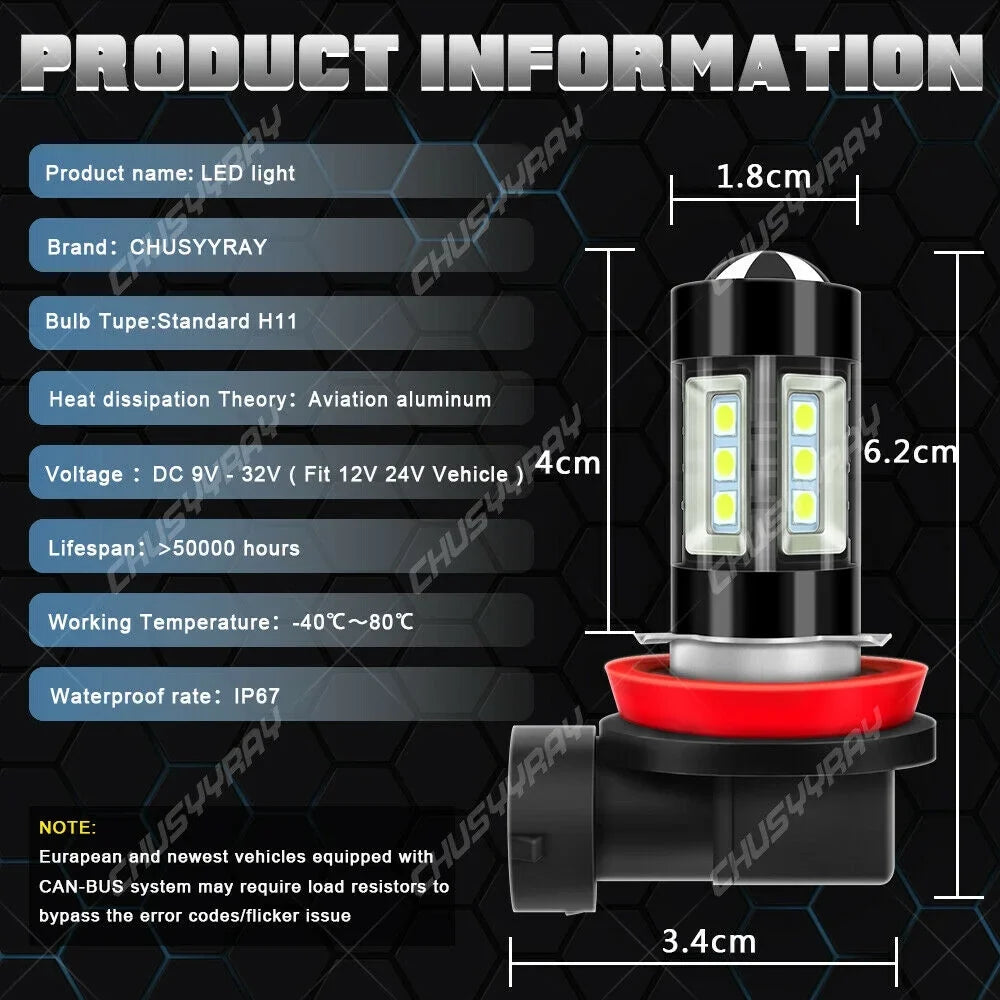 Low Headlight 2011 For CX-7 2010 Kit / Mazda + Fog Light Bulb High LED 2007-2009