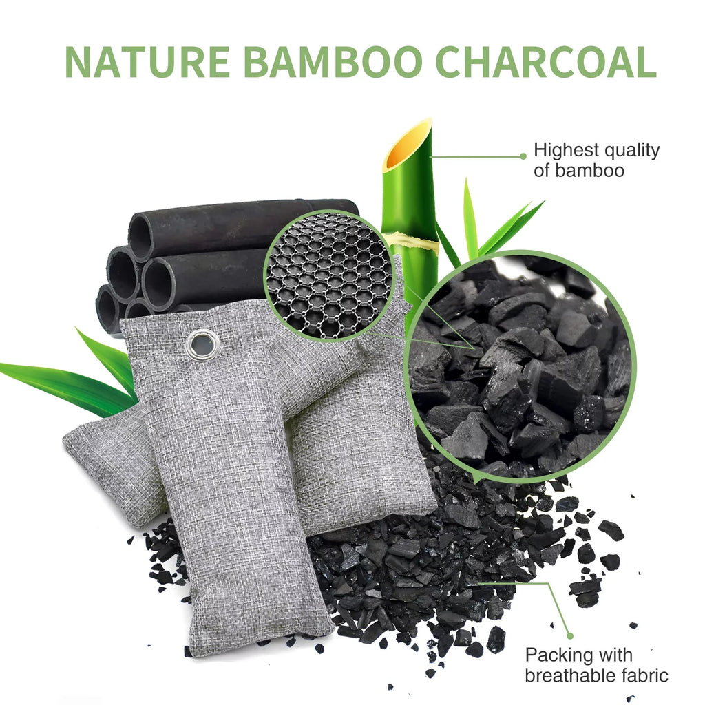 For (6x50g, Absorber, Pack Bags Air Absorber, Pet, Car Bamboo Charcoal Air Closet 12 Activated Bag, Home, Odor Freshener, 6x150g) Purifying Charcoal Moisture Odor Natural Deodorizer, Shoe Eliminators