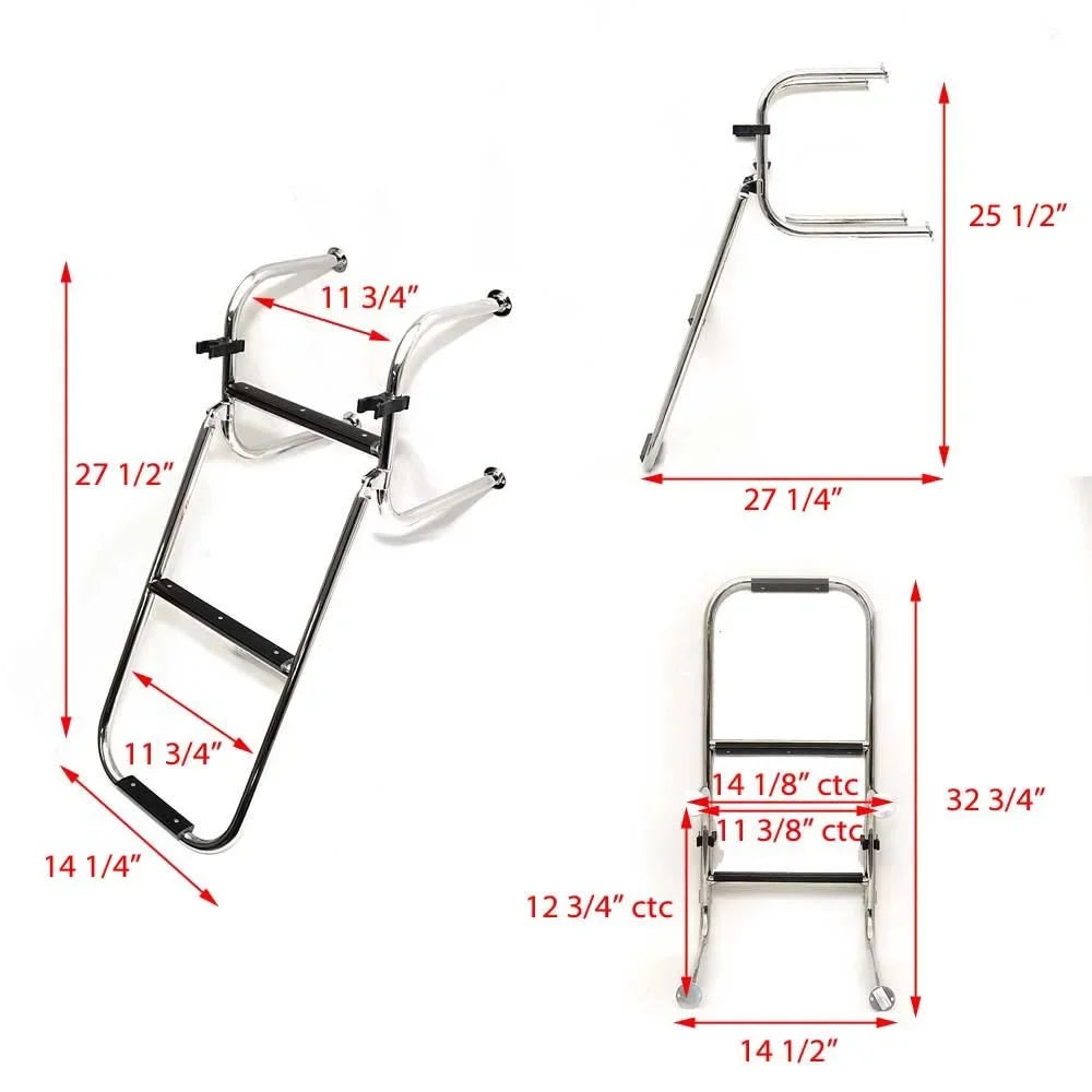 01-11-41-0002A Ladder 3 Inch 1/2 Step Transom Challenger | Boat 27