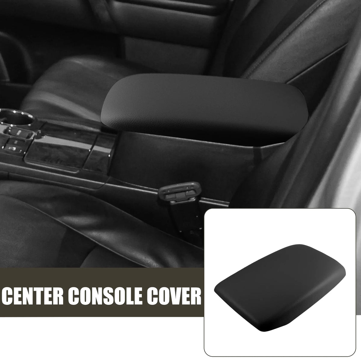 Center Car for Box Highlander Protector Faux Seat Leather Black Console 2009-2014 Armrest Cover