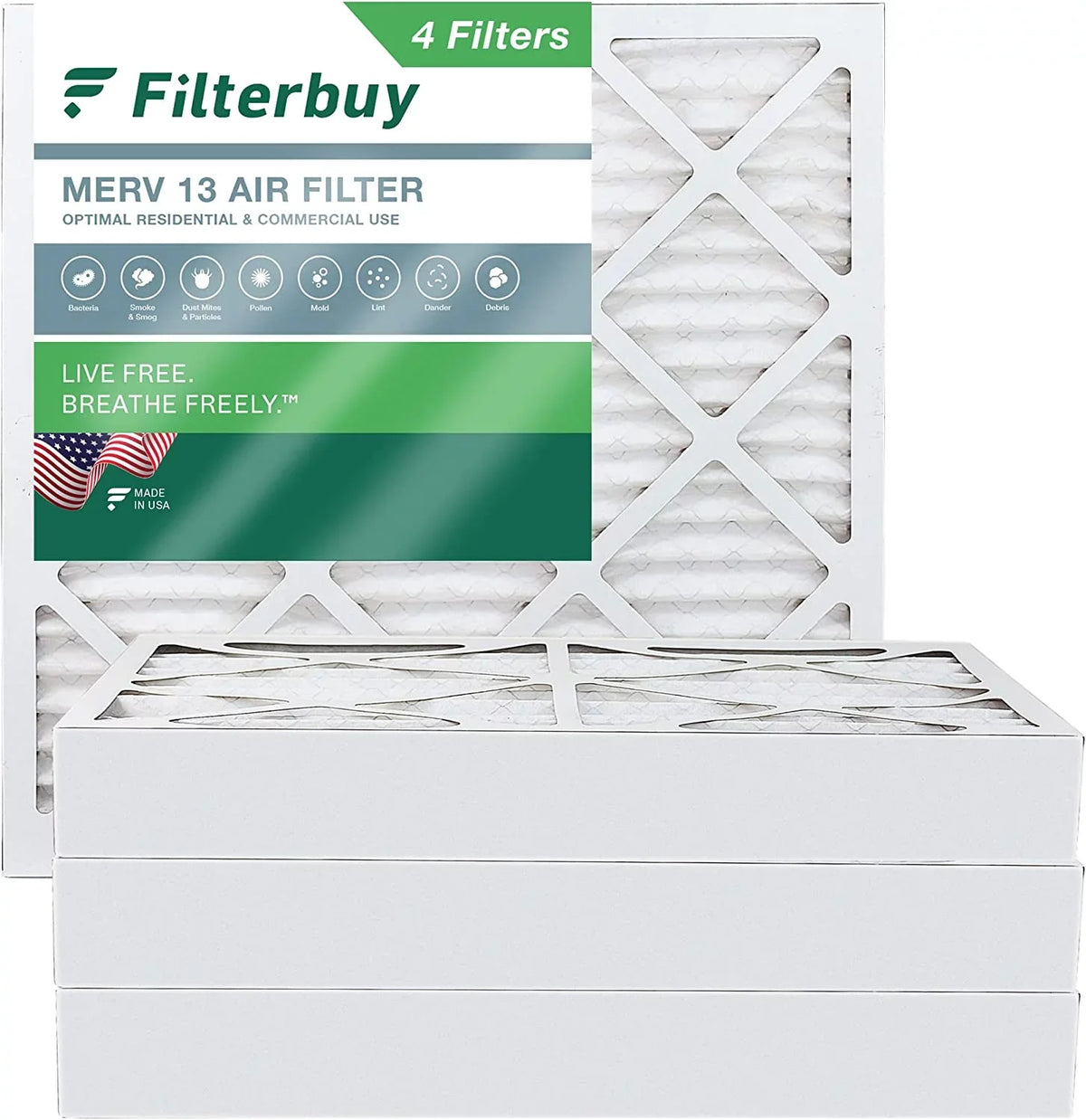 HVAC Filters Air 20x20x4 MERV Pleated Furnace Filterbuy (4-Pack) AC 13