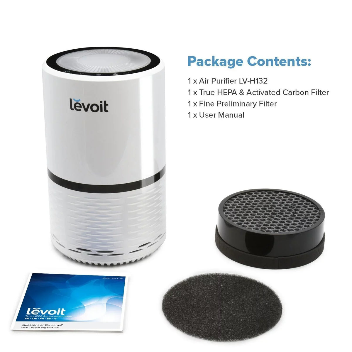 Smoke, True LV-H132 LEVOIT for More Bacteria, with Air and Hepa Purifier Filter