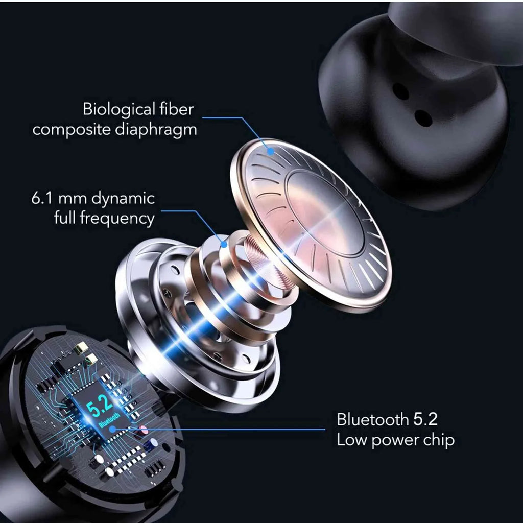 Black, Wireless Resistance, Earbuds Bluetooth Bass Balanced, UrbanX with Dual Boost 5.2 Bluetooth + Pro Connect, True Lenovo K12 liquid Charging Compatible Case, Connection, IPX5