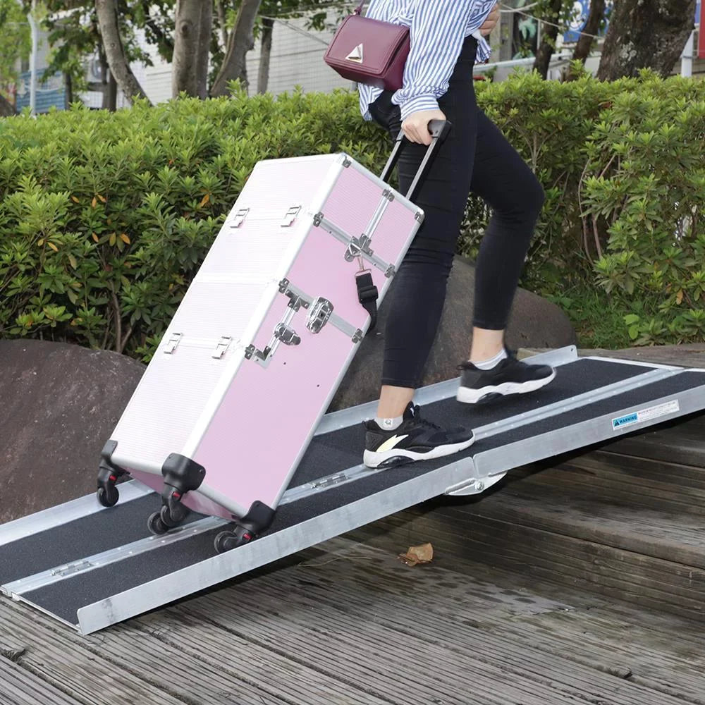 Aluminum Carrier Multifold Wheelchair Portable Non-skid 6FT 28" Ramp Scooter Mobility 72" x Ktaxon