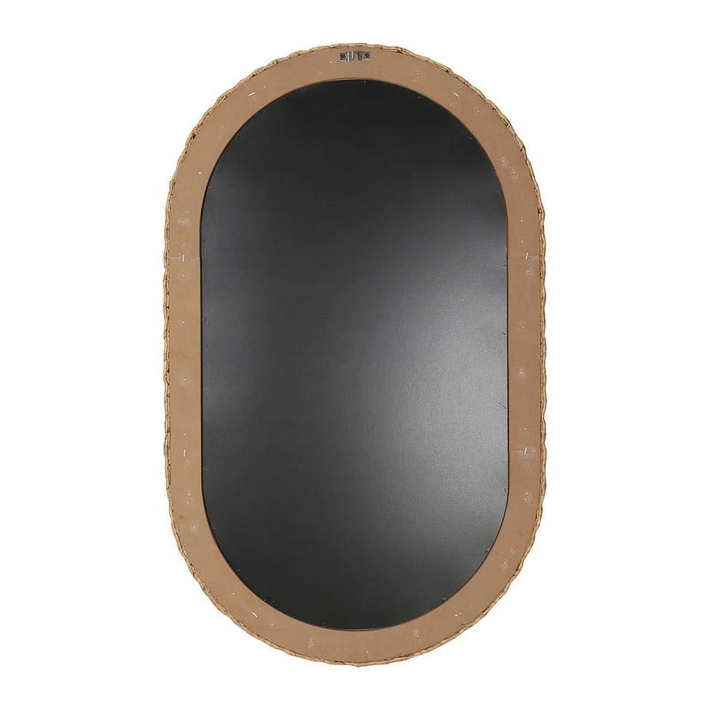 Boho Oval Woven Rattan Wall Oasis Grass Mirror