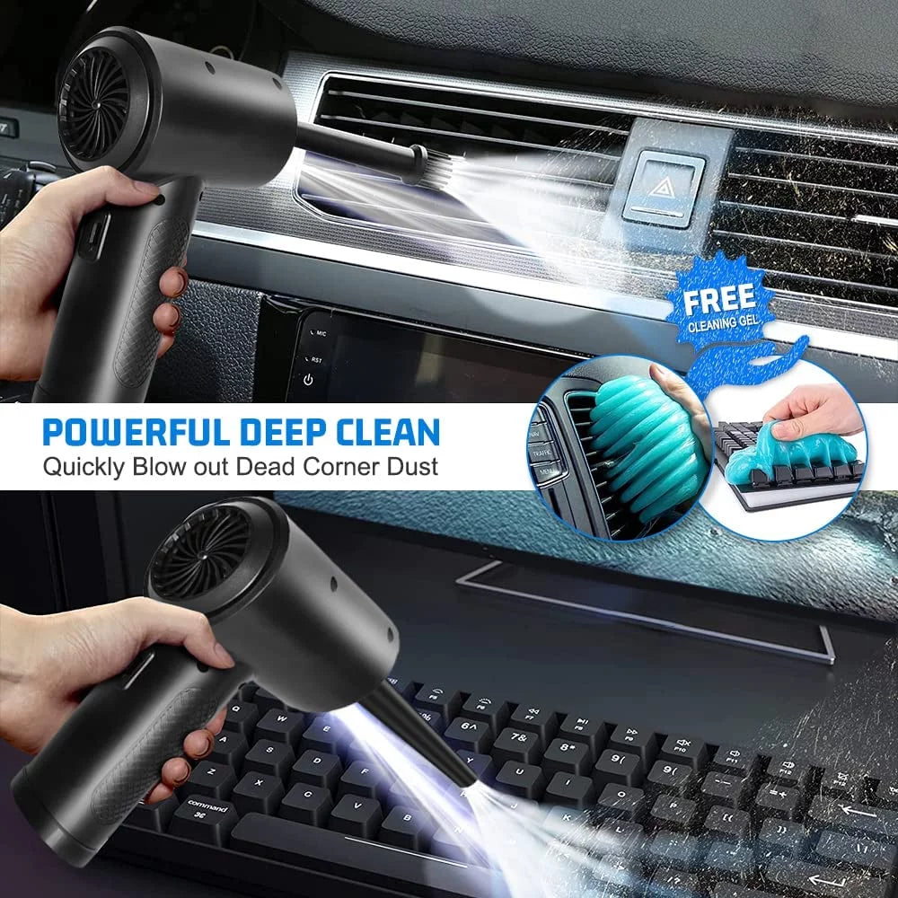 Rechargeable 3 Keyboard Cleaner 7600mAh Compressed for Compressed Gears Cans Adjustment, Office, Electric Air Duster, Cordless & Replacement Duster Air Reusable Good 100000RPM for Computer Air