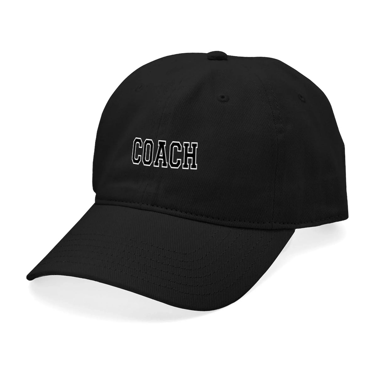Black Hat Coach Cotton Black Baseball - Cap Adjustable - CafePress Printed Canvas