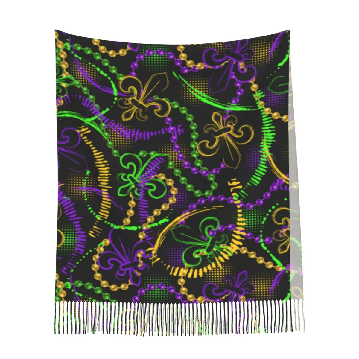 Winter Warm Wrap Cashmere Mardi Large Art Shawl Feel Gras Soft Scarf Scarves Women Print Bingfone Gifts- For Neon Elegant