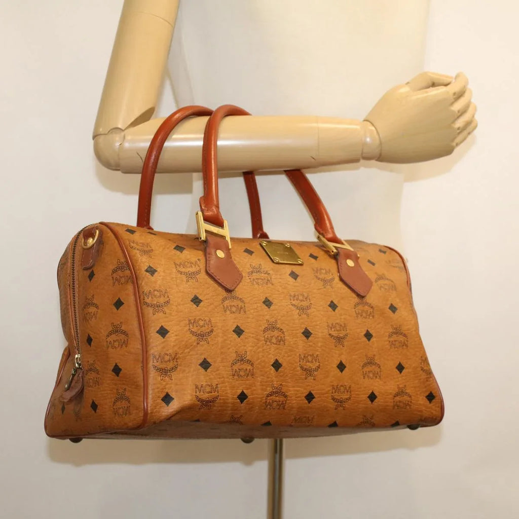 Bag Travel Canvas Visetos Brown MCM (Pre-Owned)