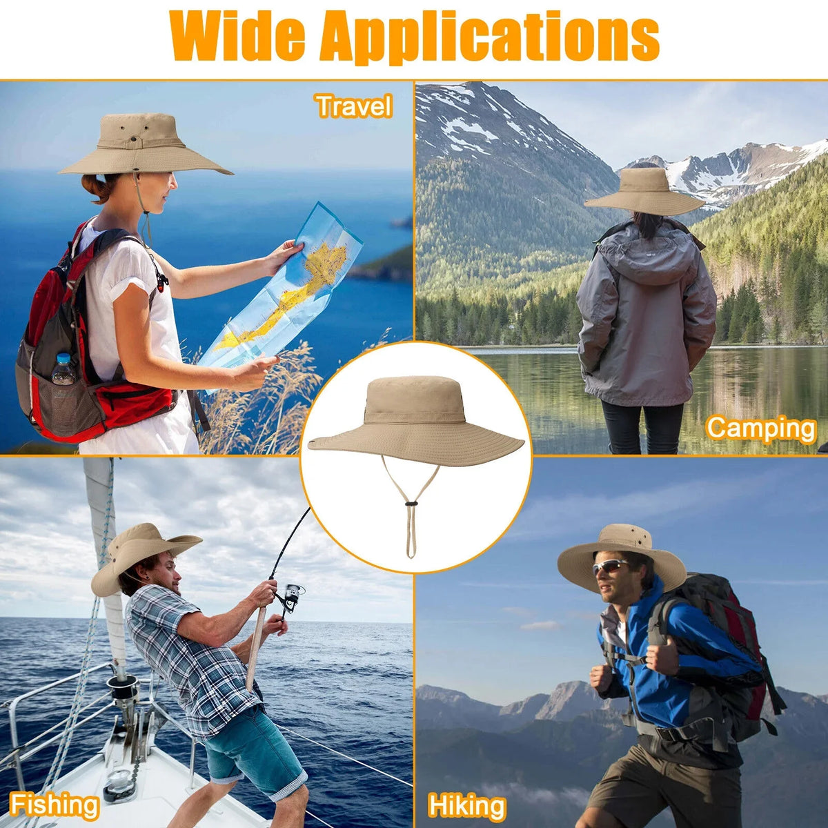 Protection Wide Garden Sun for Bucket Women Hiking Brim Cap Hat Fishing Men UV