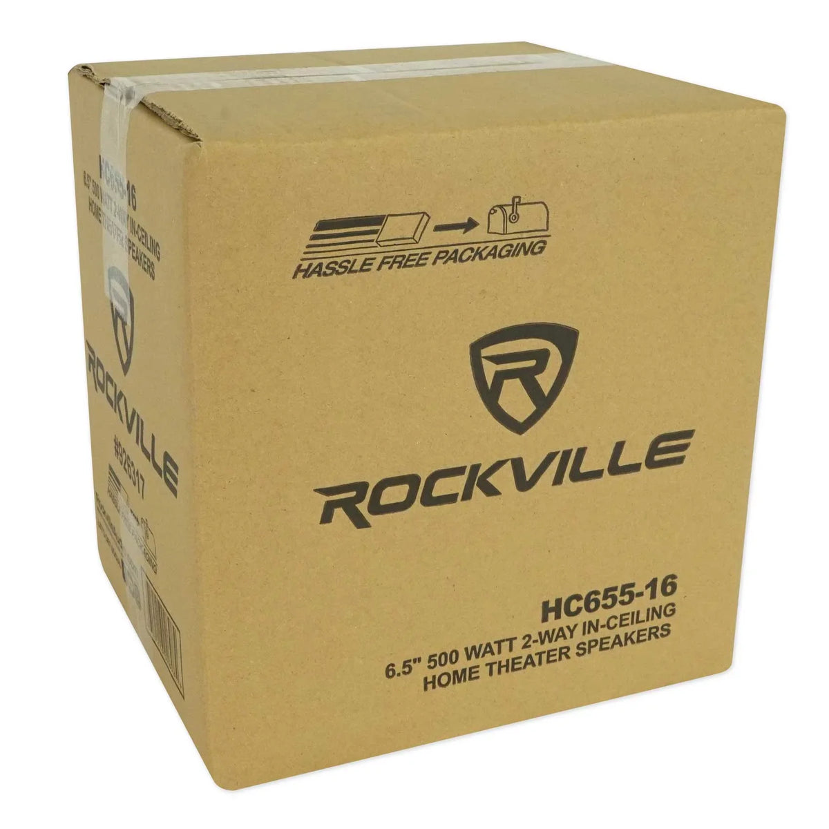 White Rockville Tube Receiver+(8) Theater LED Speakers Amp/Home 6.5" Ceiling