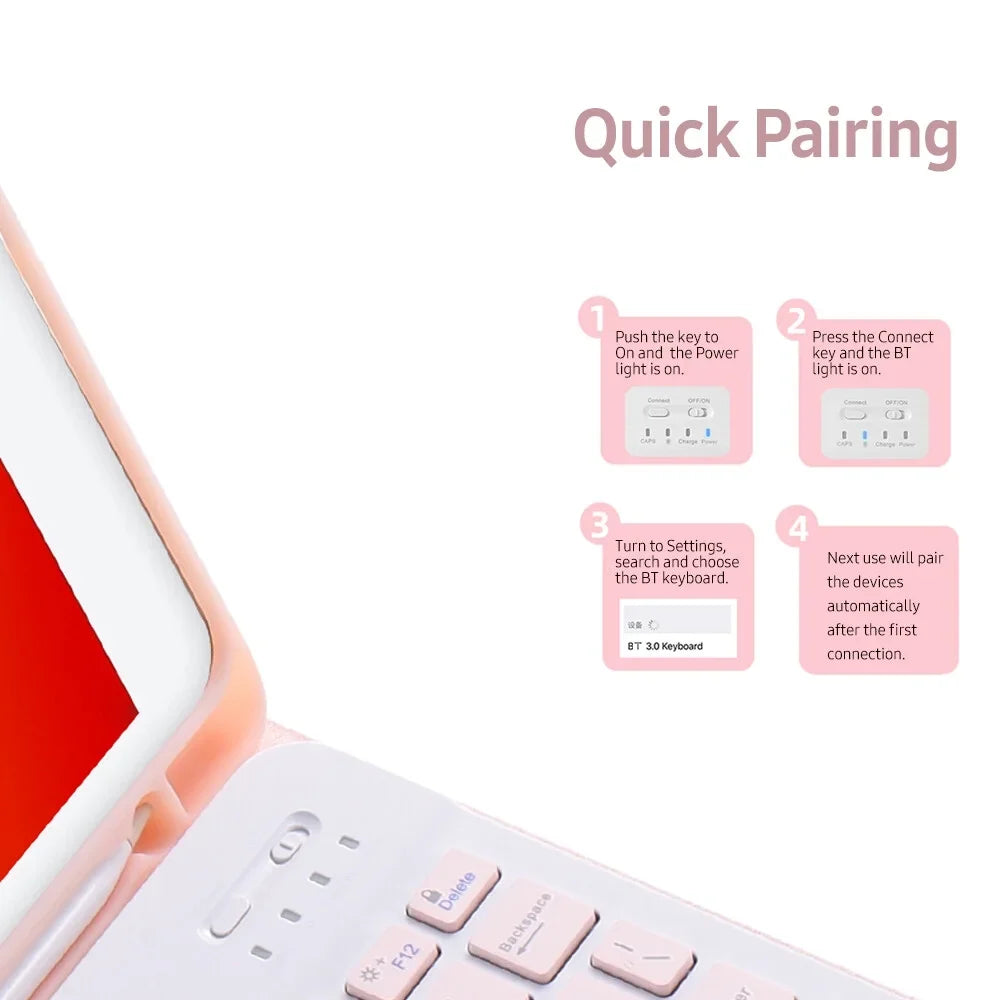 2019/ with Case Detachable 10.2 10.5 with Compatible iPad Air3 Slot iPad Pro Elastic Green Pen BT 10.5/ 2020 Keyboard