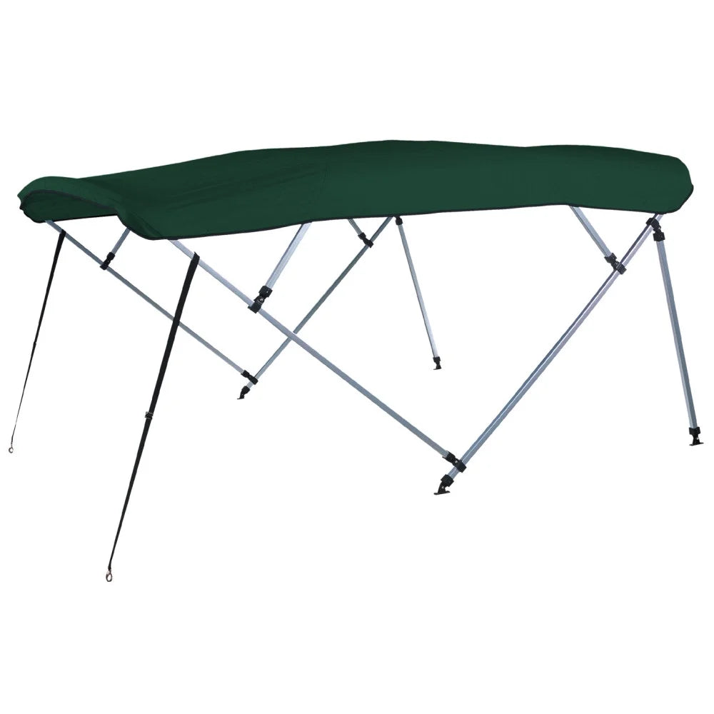 '- W, 8'L Carver 4-Bow A(8SQ)4893UB-15 Bimini SQ Tube 96"-102" Kit Green Forest Fits Pontoon Top 48"H,