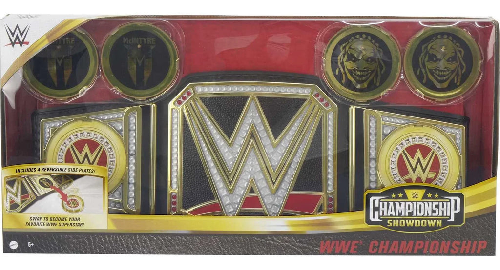 WWE with Showdown Metallic Sideplates Belt Title Role-Play Championship WWE Championship,