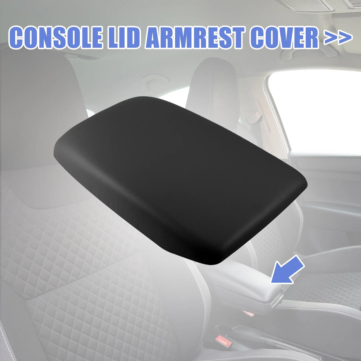 Center Car for Box Highlander Protector Faux Seat Leather Black Console 2009-2014 Armrest Cover