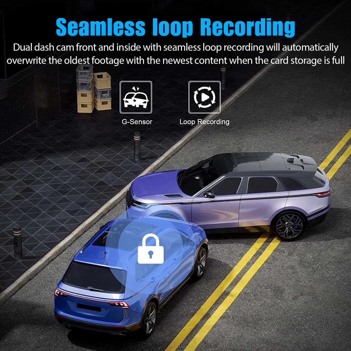 Lens Front Camera Cam 3 Dash Inside Rear Video 1080P DVR G-Sensor Recorder Car