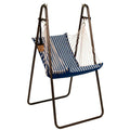 Striped Hammock Stand with Hanging Collection Blue White The Hamptons Chair Pattern and x 64” 45”